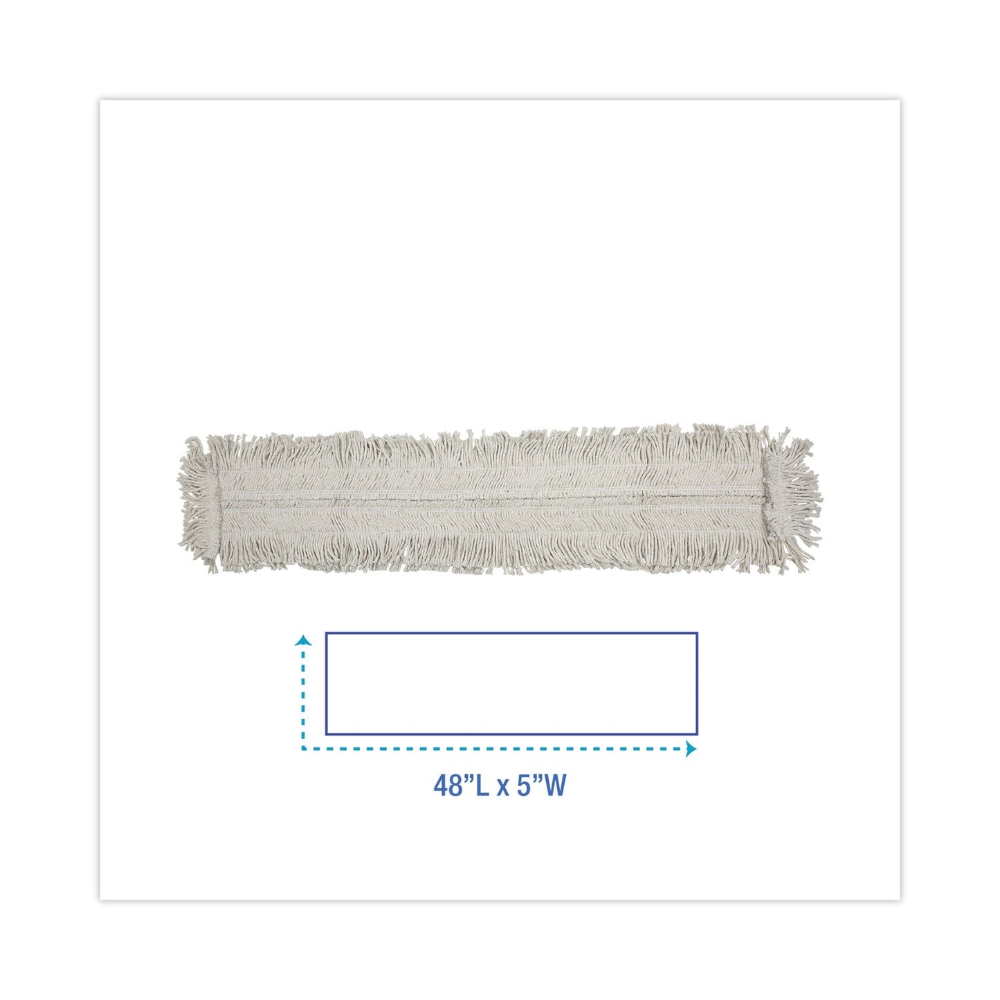 Boardwalk Mop Head, Dust, Disposable, Cotton/Synthetic Fibers, 48 x 5, White