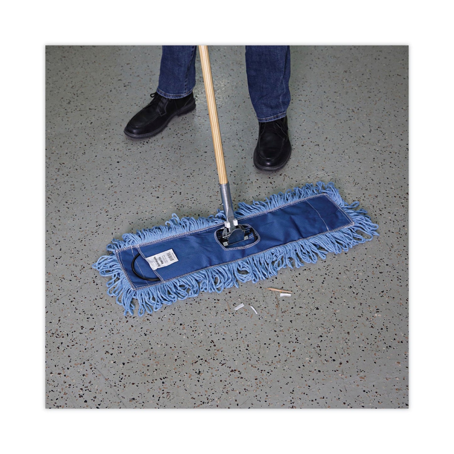 Boardwalk Mop Head, Dust, Looped-End, Cotton/Synthetic Fibers, 18 x 5, Blue