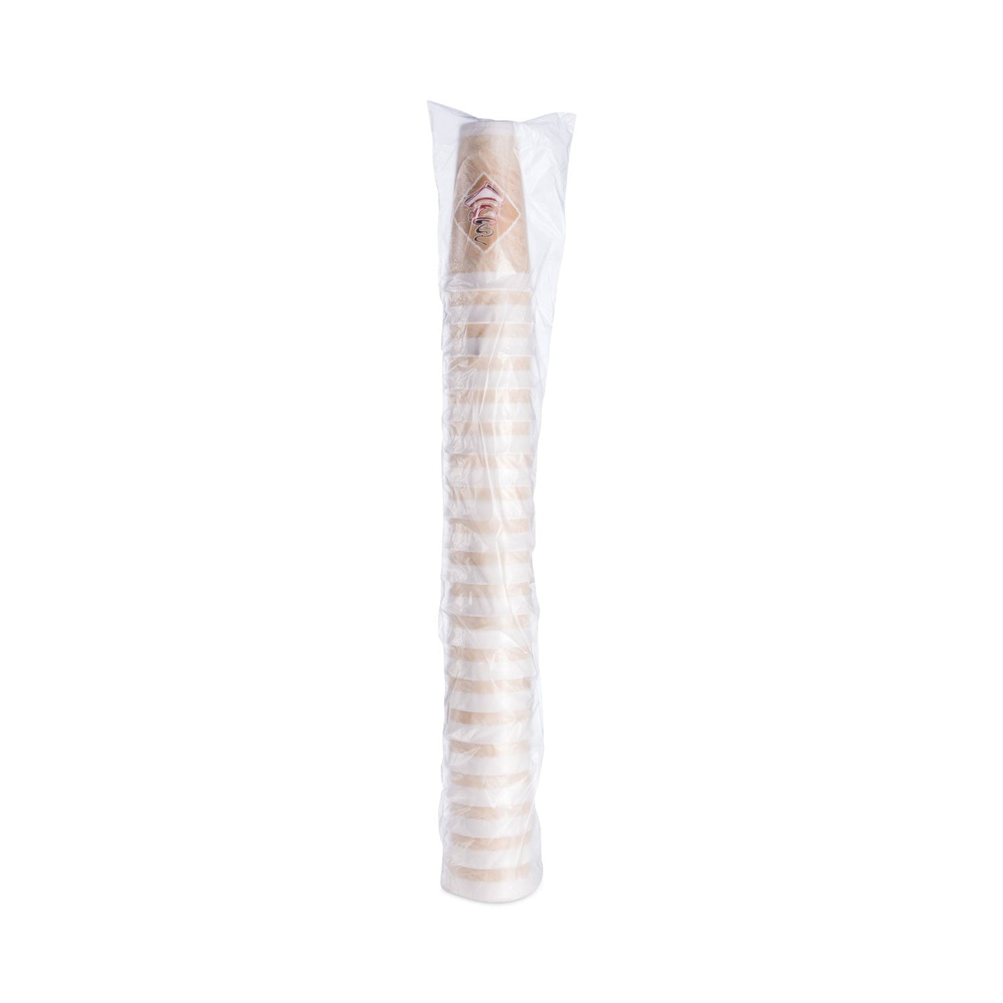 Dart Cafe G Foam Hot/Cold Cups, 20 oz, Brown/Red/White, 20/Pack
