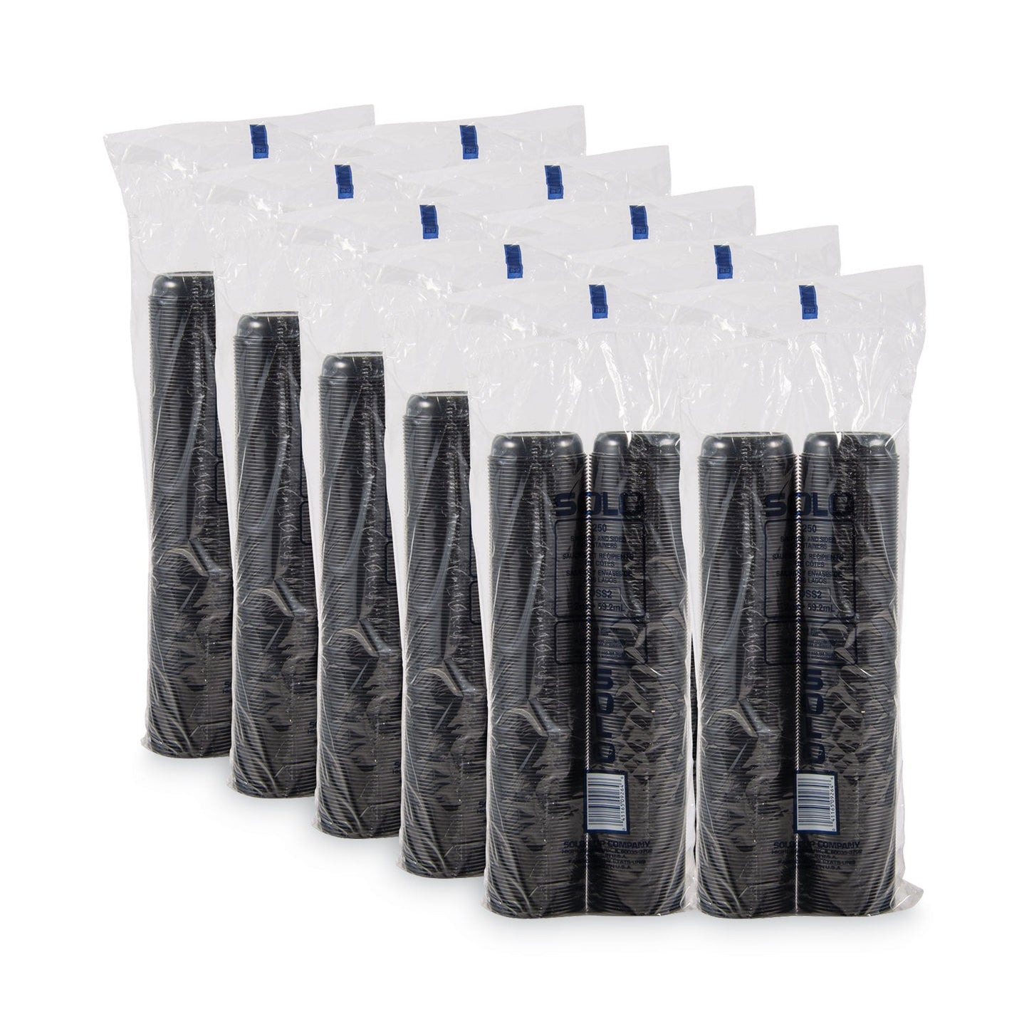 Dart Polystyrene Souffle Portion Cups, 2.5 oz, Black, 250/Bag, 10 Bags/Carton