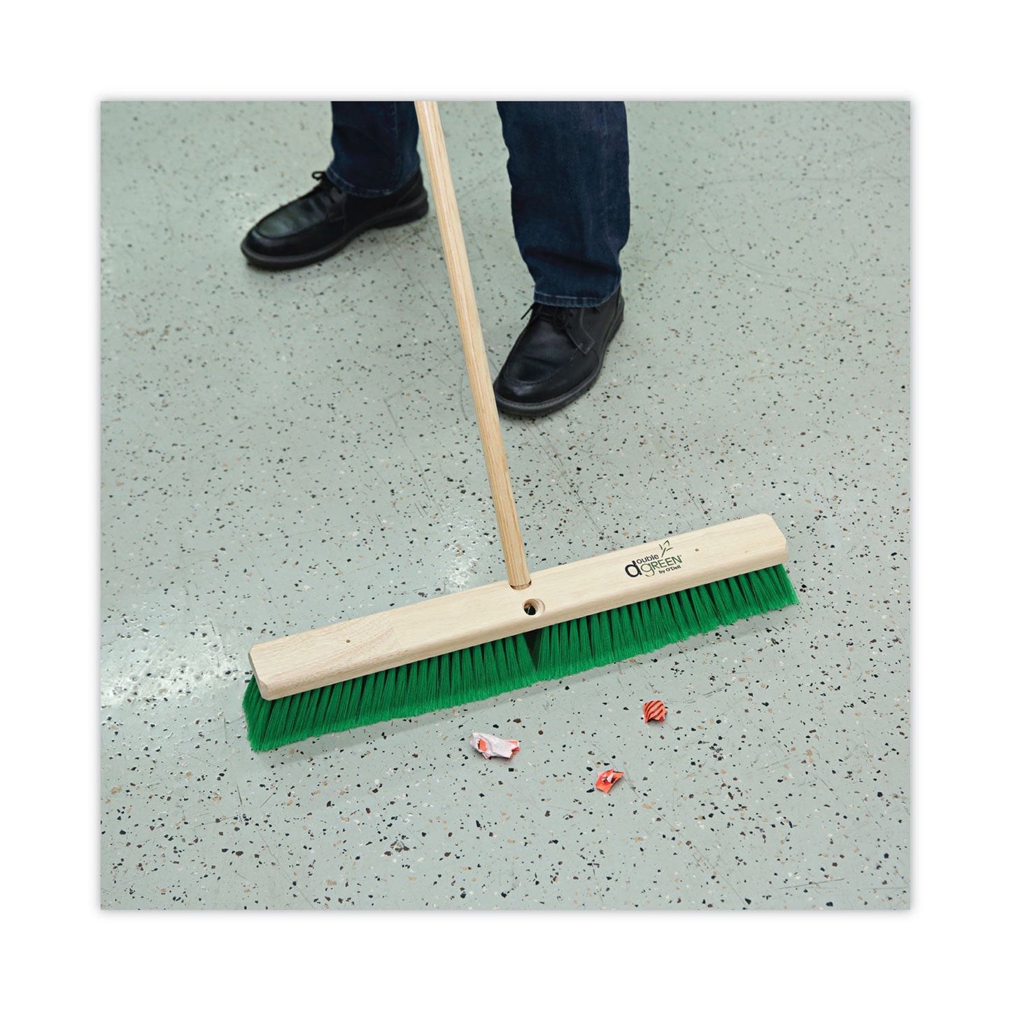 Boardwalk Threaded End Broom Handle, Lacquered Hardwood, 0.94" dia x 54", Natural