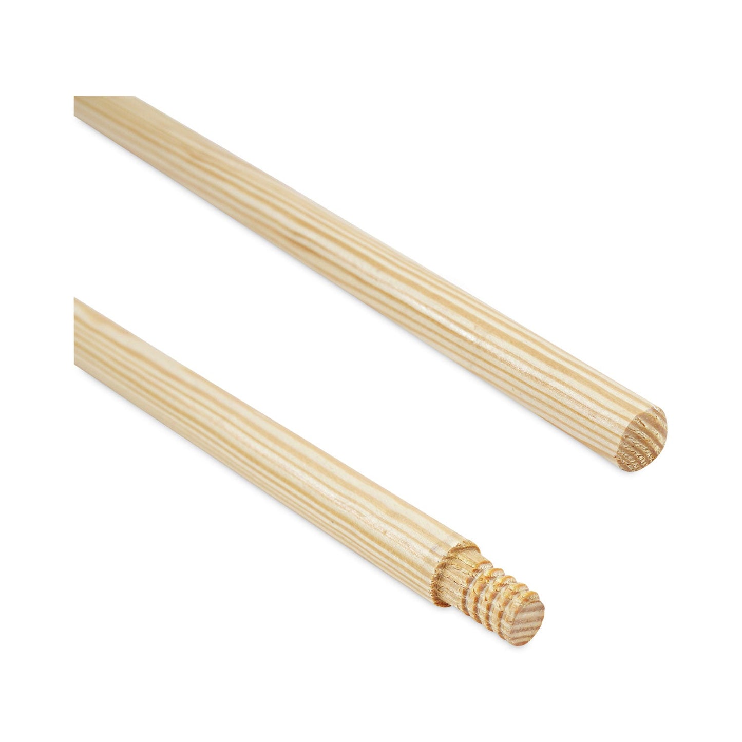 Boardwalk Threaded End Broom Handle, Lacquered Wood, 0.94" dia x 60", Natural