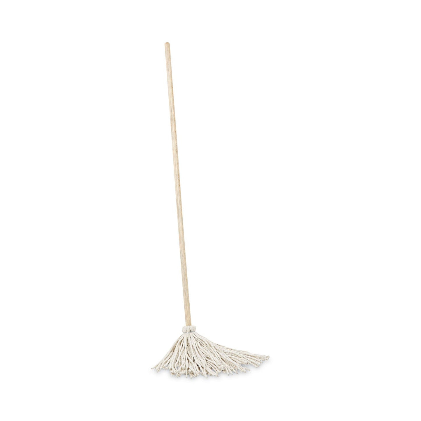 Boardwalk Handle/Deck Mops, 12 oz White Cotton Head, 48" Oak Wood Handle, 6/Pack