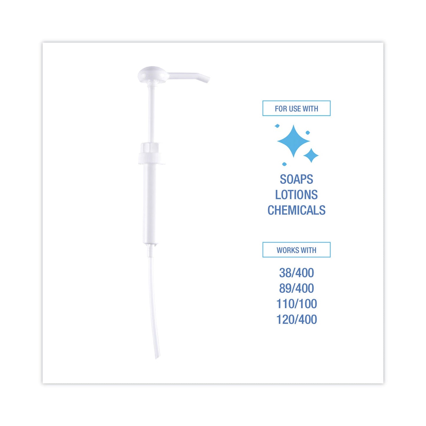 Boardwalk Siphon Pump, 1 oz/Pump, For 1 gal Bottles, Plastic, 12" Tube, White, 12/Carton