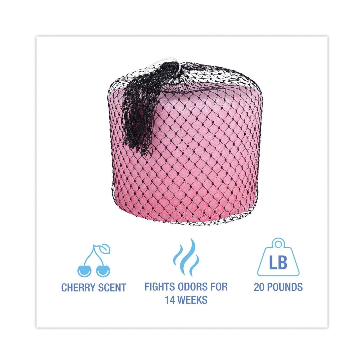 Boardwalk 14-Week Super Block Deodorizer, 20 lb, Pink, Cherry