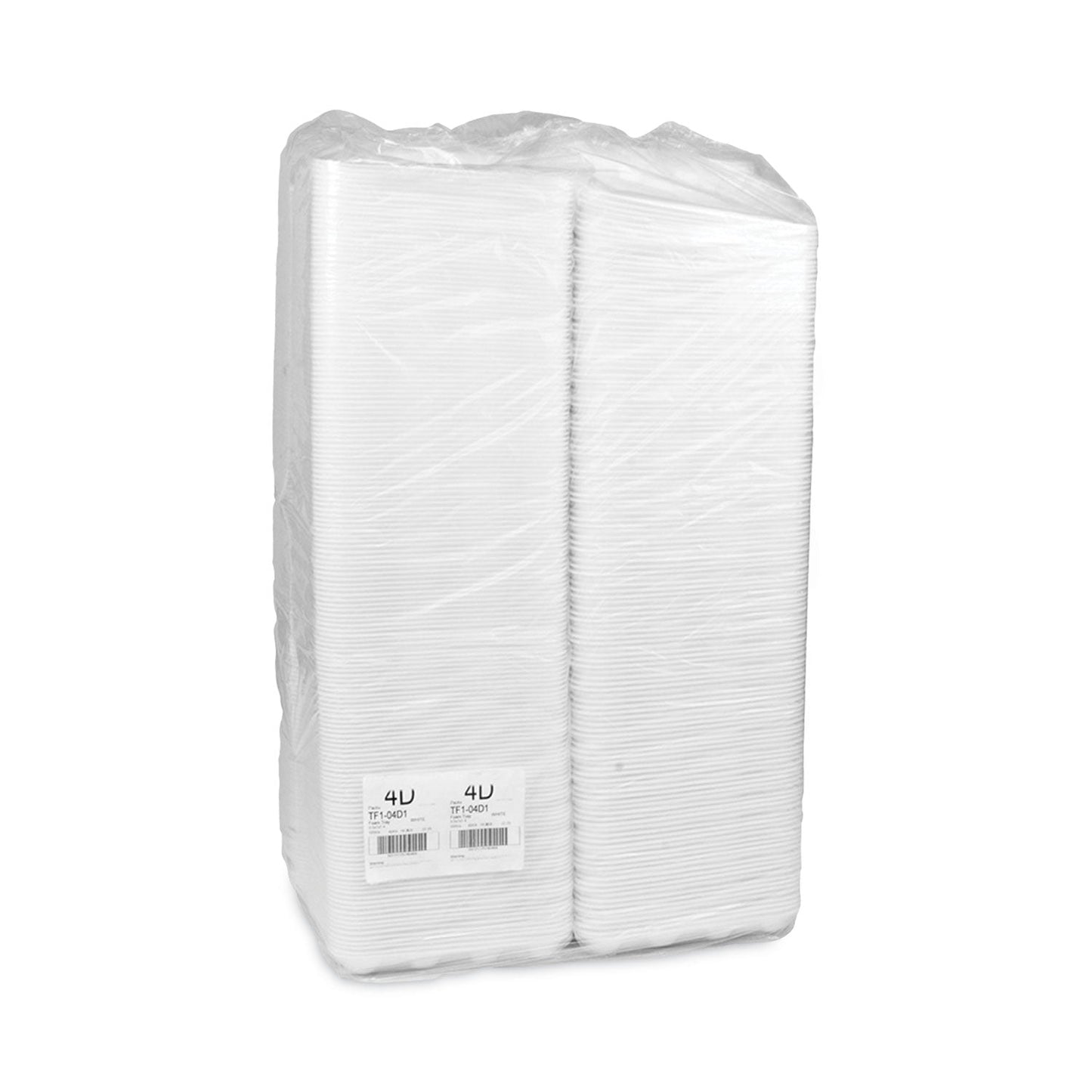 Pactiv Evergreen Meat Tray, #4D, 9.5 x 7 x 1.25, White, Foam, 500/Carton