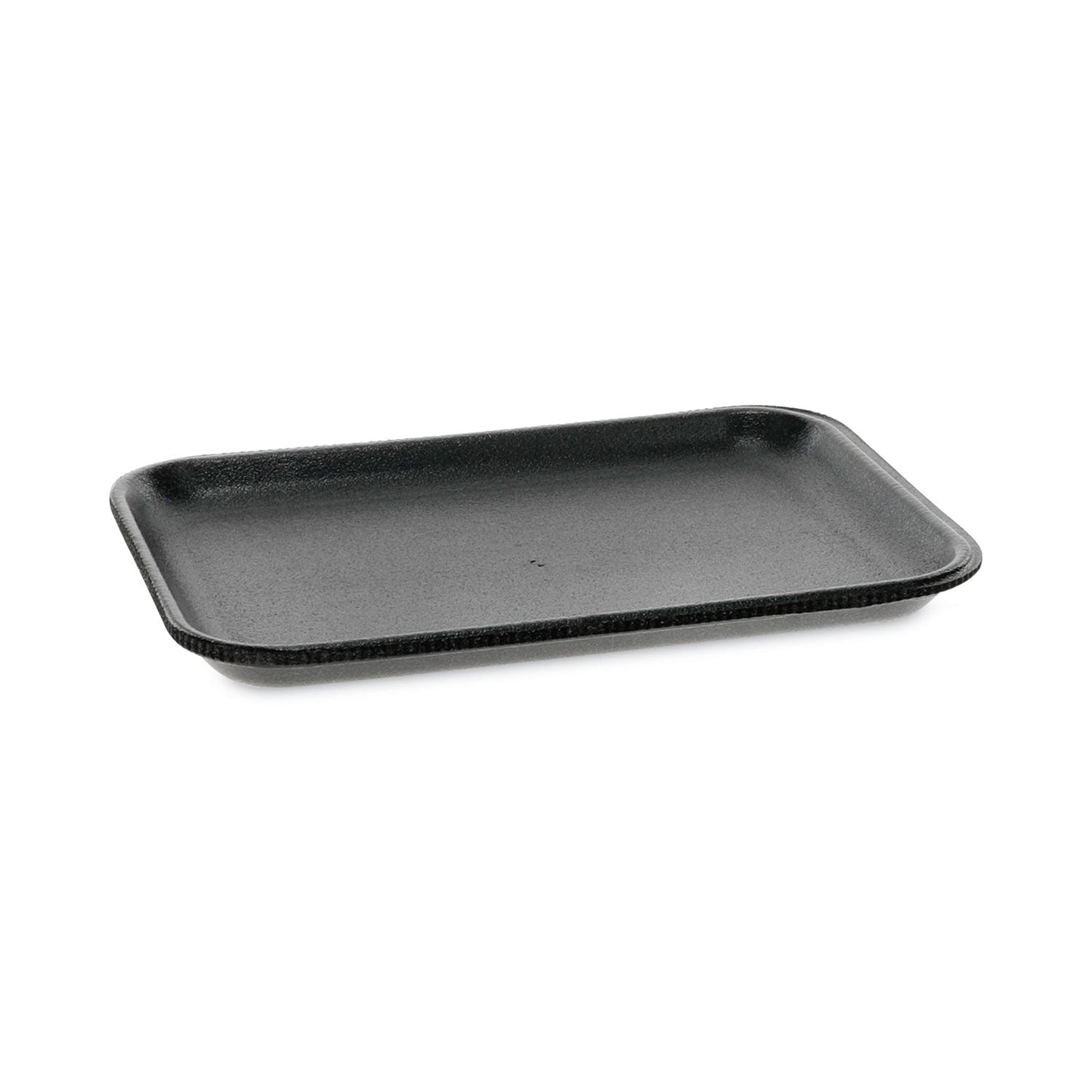 Pactiv Evergreen Supermarket Tray, #2S, 8.2 x 5.7 x 0.65, Black, Foam, 500/Carton