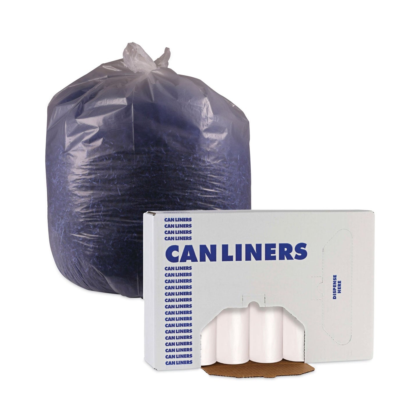 Boardwalk High-Density Can Liners, 33 gal, 14 microns, 33" x 38", Natural, 250/Carton