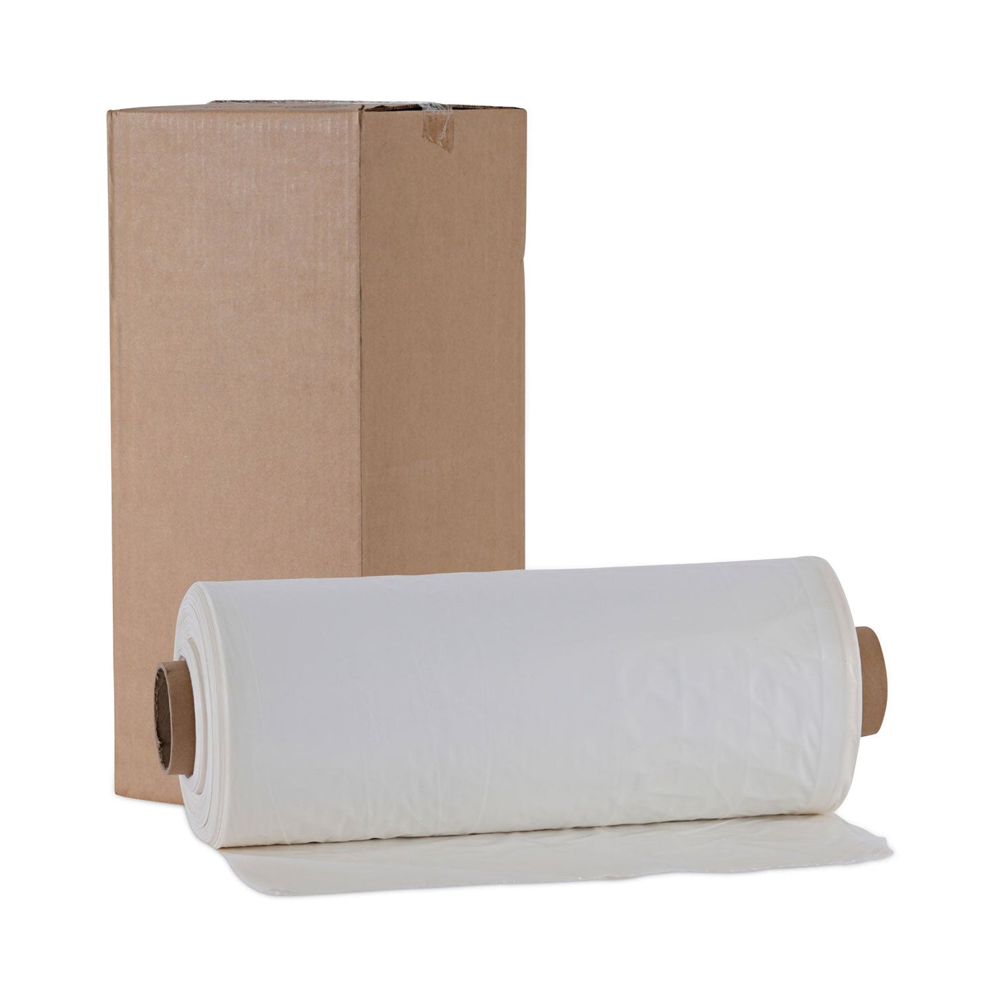 Boardwalk Industrial Drum Liners Rolls, 60 gal, 1.8 mil, 38 x 63, Clear, 1 Roll of 75 Bags
