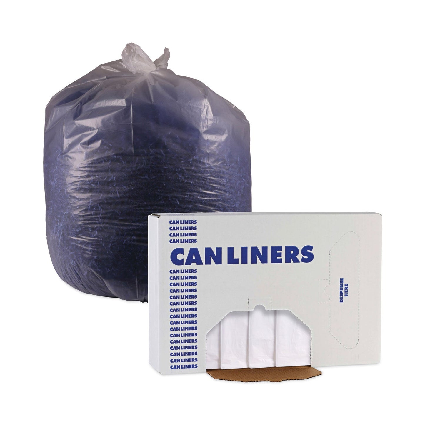 Boardwalk High Density Industrial Can Liners Flat Pack, 56 gal, 16 microns, 43 x 48, Natural, 200/Carton