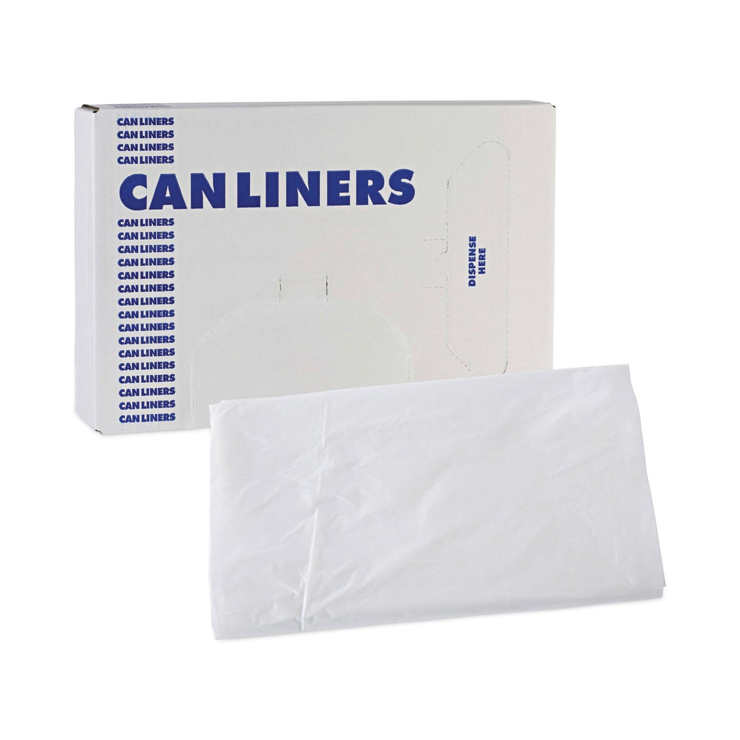 Boardwalk High Density Industrial Can Liners Flat Pack, 56 gal, 16 microns, 43 x 48, Natural, 200/Carton
