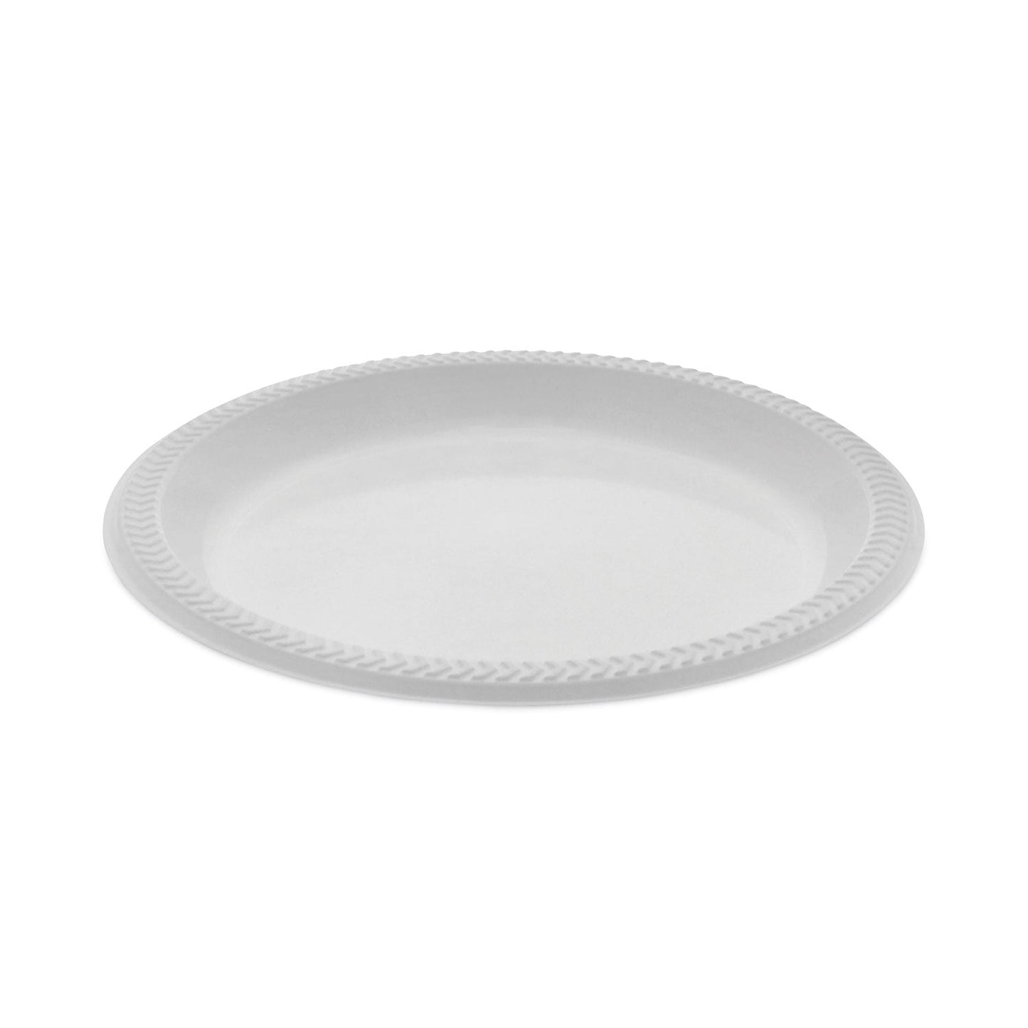 Pactiv Evergreen Meadoware Impact Plastic Dinnerware, Plate, 8.88" dia, White, 400/Carton