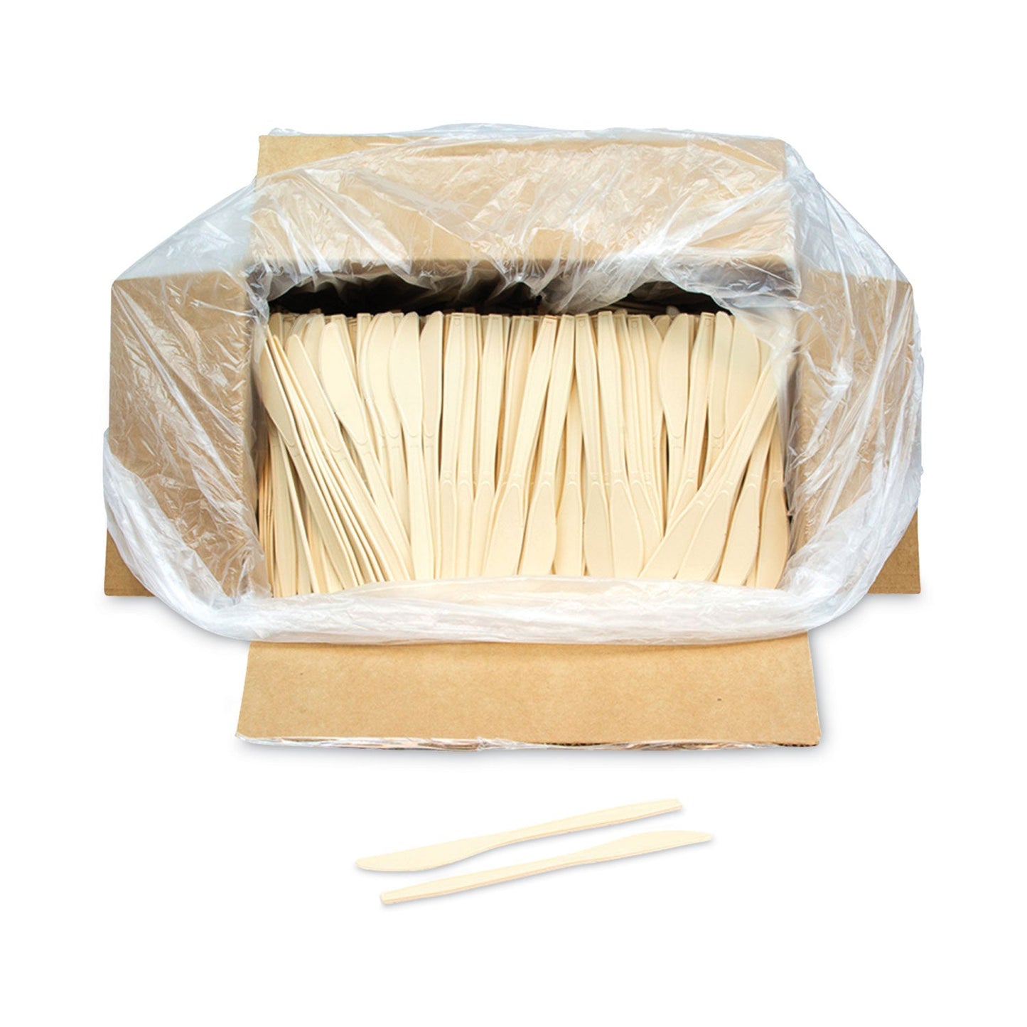 Pactiv Evergreen EarthChoice PSM Cutlery, Heavyweight, Knife, 7.5", Tan, 1,000/Carton