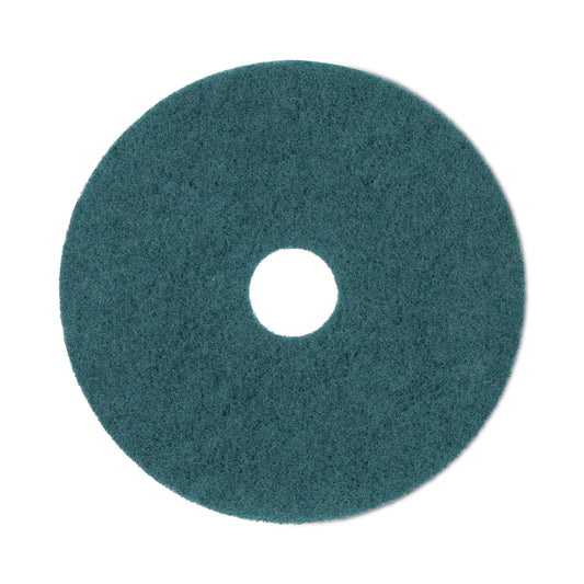 Boardwalk Heavy-Duty Scrubbing Floor Pads, 19" Diameter, Green, 5/Carton