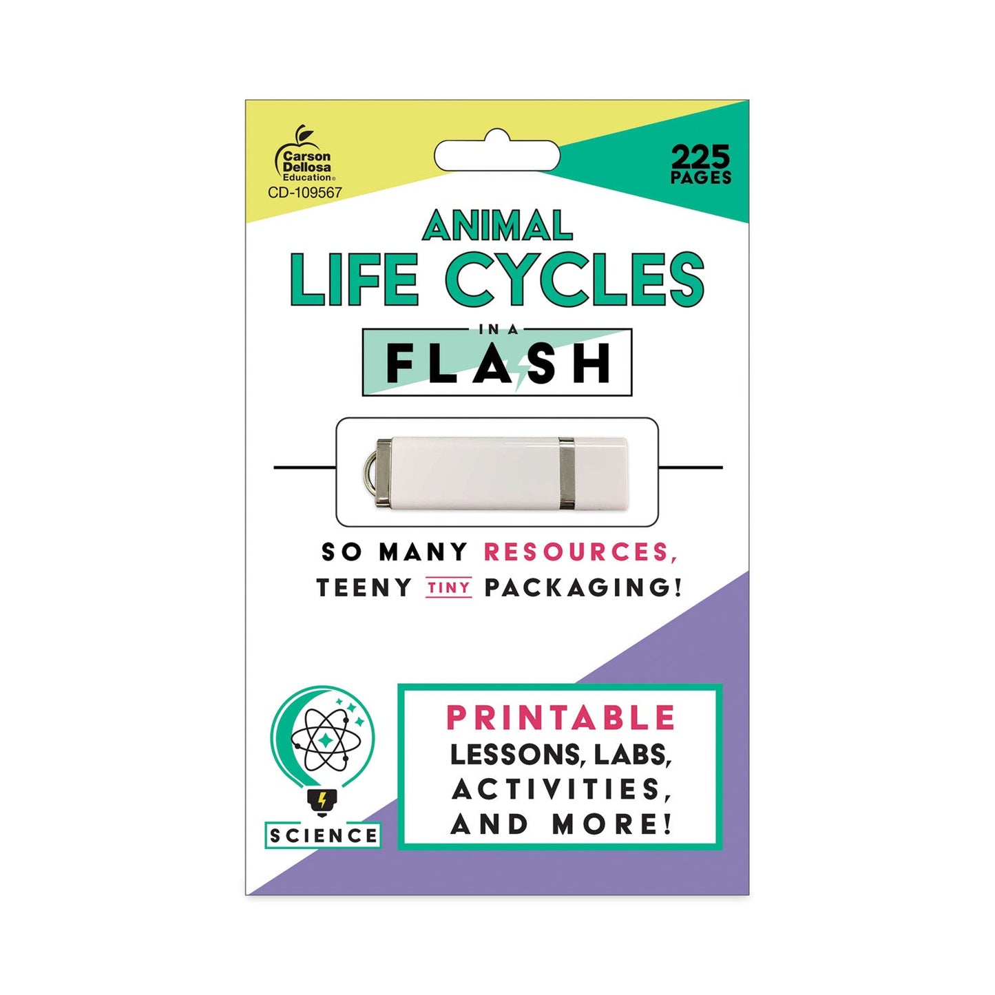 Carson-Dellosa Education In a Flash USB, Animal Lifestyles, Ages 5-8, 225 Pages