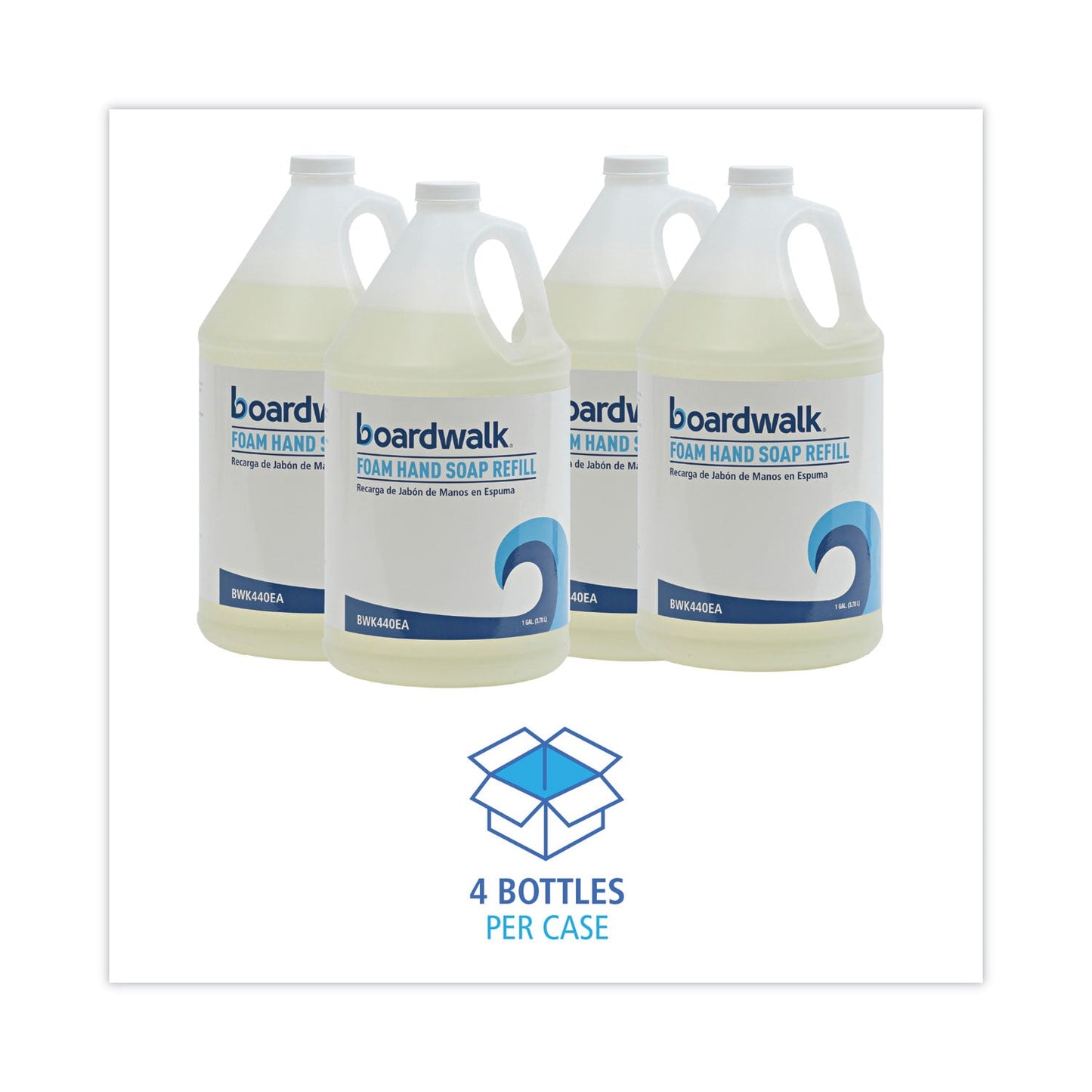 Boardwalk Foaming Hand Soap, Herbal Mint Scent, 1 gal Bottle, 4/Carton