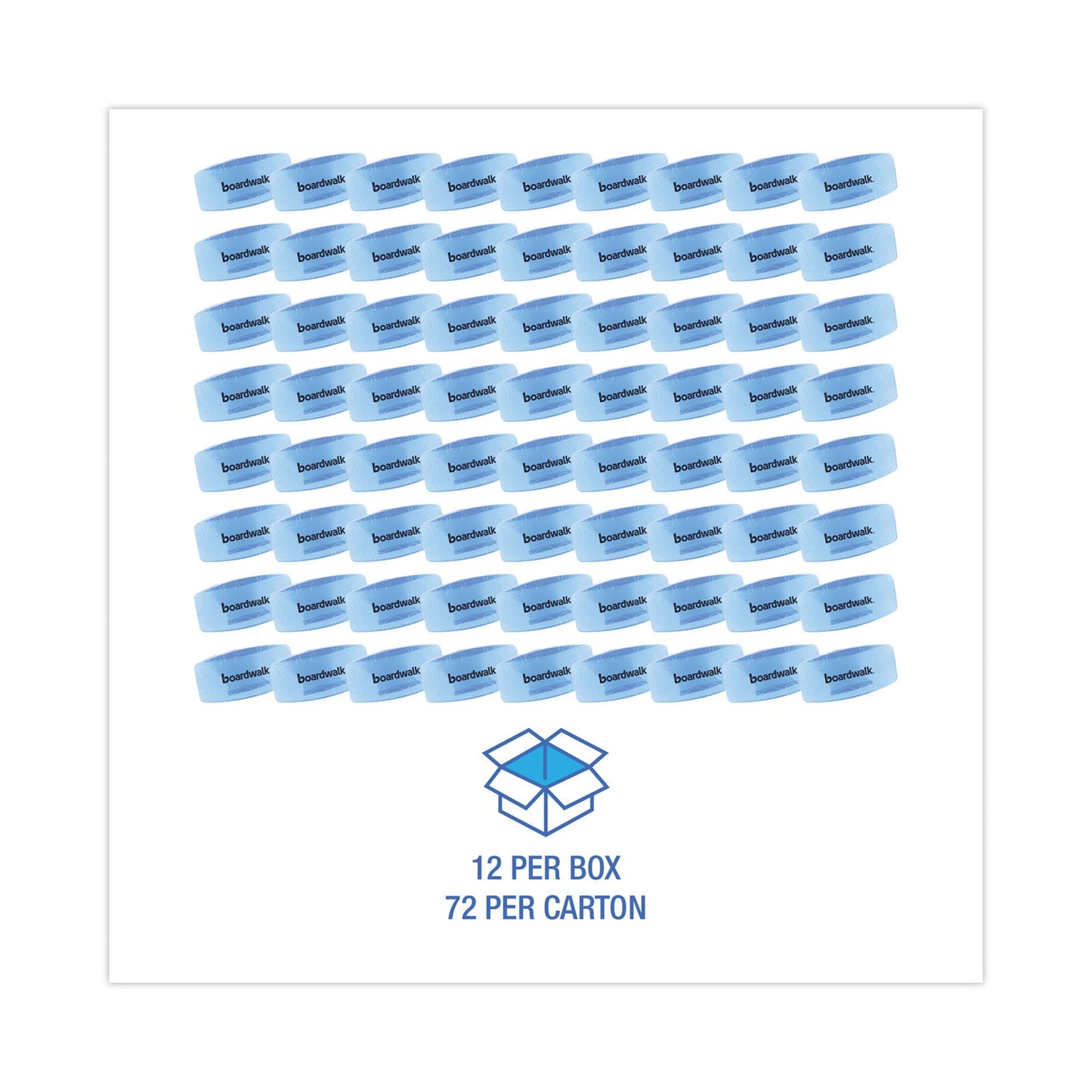 Boardwalk Bowl Clip, Cotton Blossom Scent, Blue, 12/Box, 6 Boxes/Carton