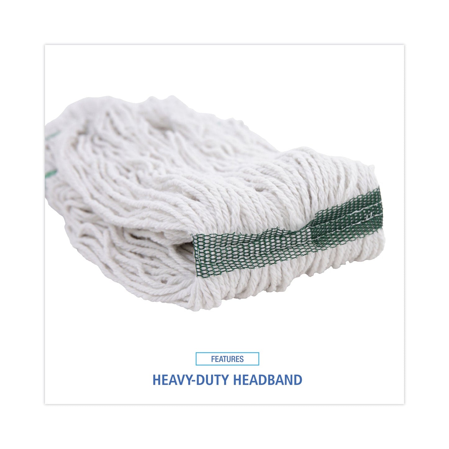 Boardwalk Mop Head, Premium Standard Head, Cotton/Rayon Fiber, Medium, White