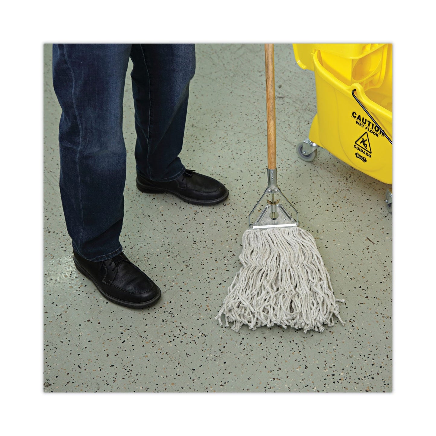 Boardwalk Quick Change Metal Head Wooden Mop Handle, Junior, 0.88" dia x 54", Natural
