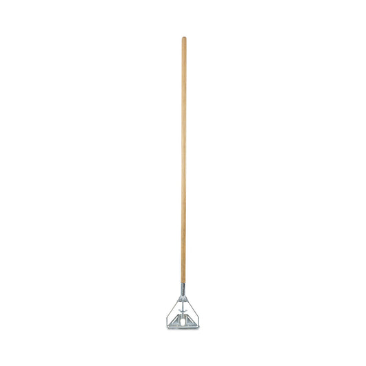 Boardwalk Screw Clamp Metal Head Wooden Mop Handle, #20+, 1.13" dia x 63", Natural