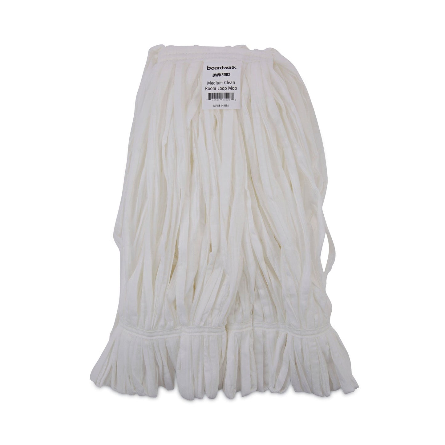 Boardwalk Mop Head, Looped, Enviro Clean With Tailband, Medium, White, 12/Carton