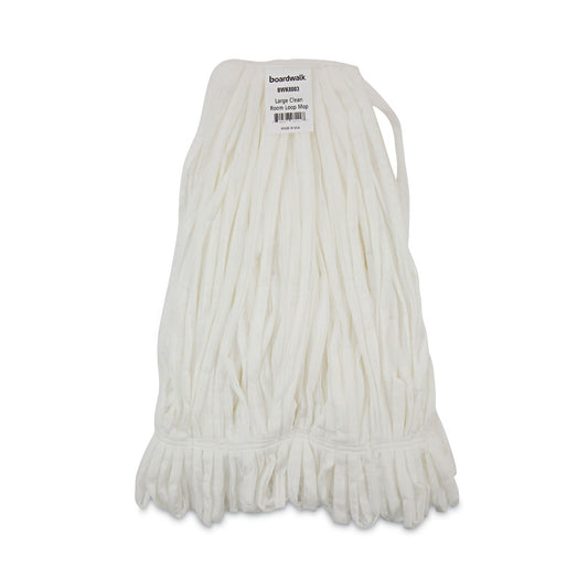 Boardwalk Mop Head, Looped, Enviro Clean With Tailband, Large, White, 12/Carton