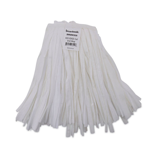 Boardwalk Nonwoven Cut End Edge Mop, Rayon/Polyester, #20, White, 12/Carton