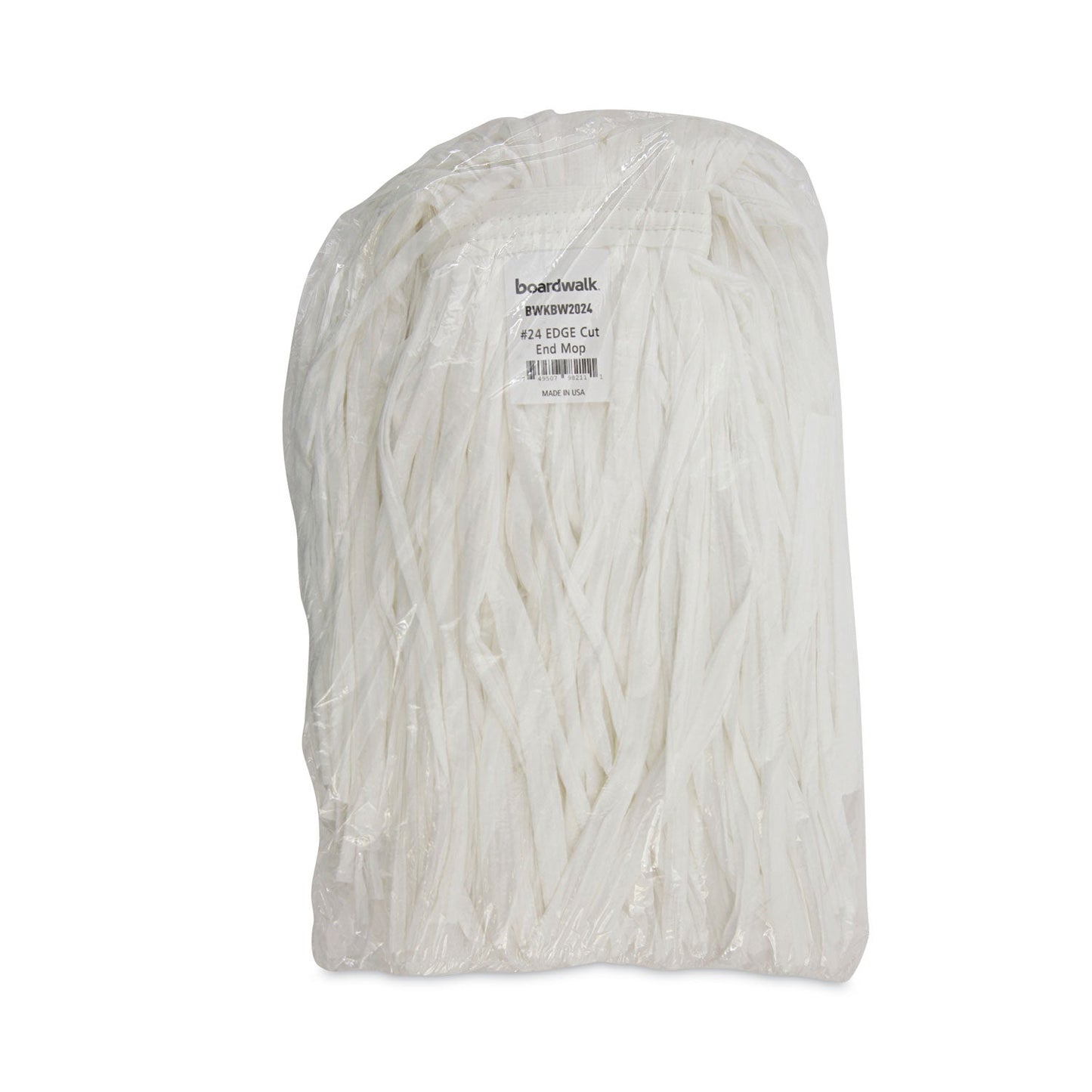Boardwalk Nonwoven Cut End Edge Mop, Rayon/Polyester, #24, White, 12/Carton