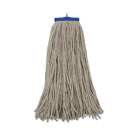 Boardwalk Mop Head, Lie-Flat Head, Cotton Fiber, 24 oz., White, 12/Carton