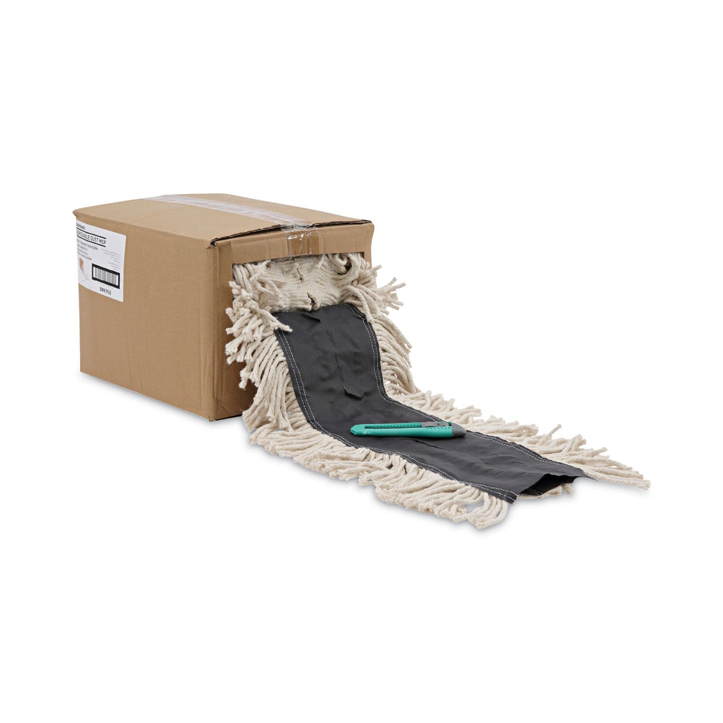 Boardwalk Flash Forty Disposable Dustmop, Cotton, 5", Natural