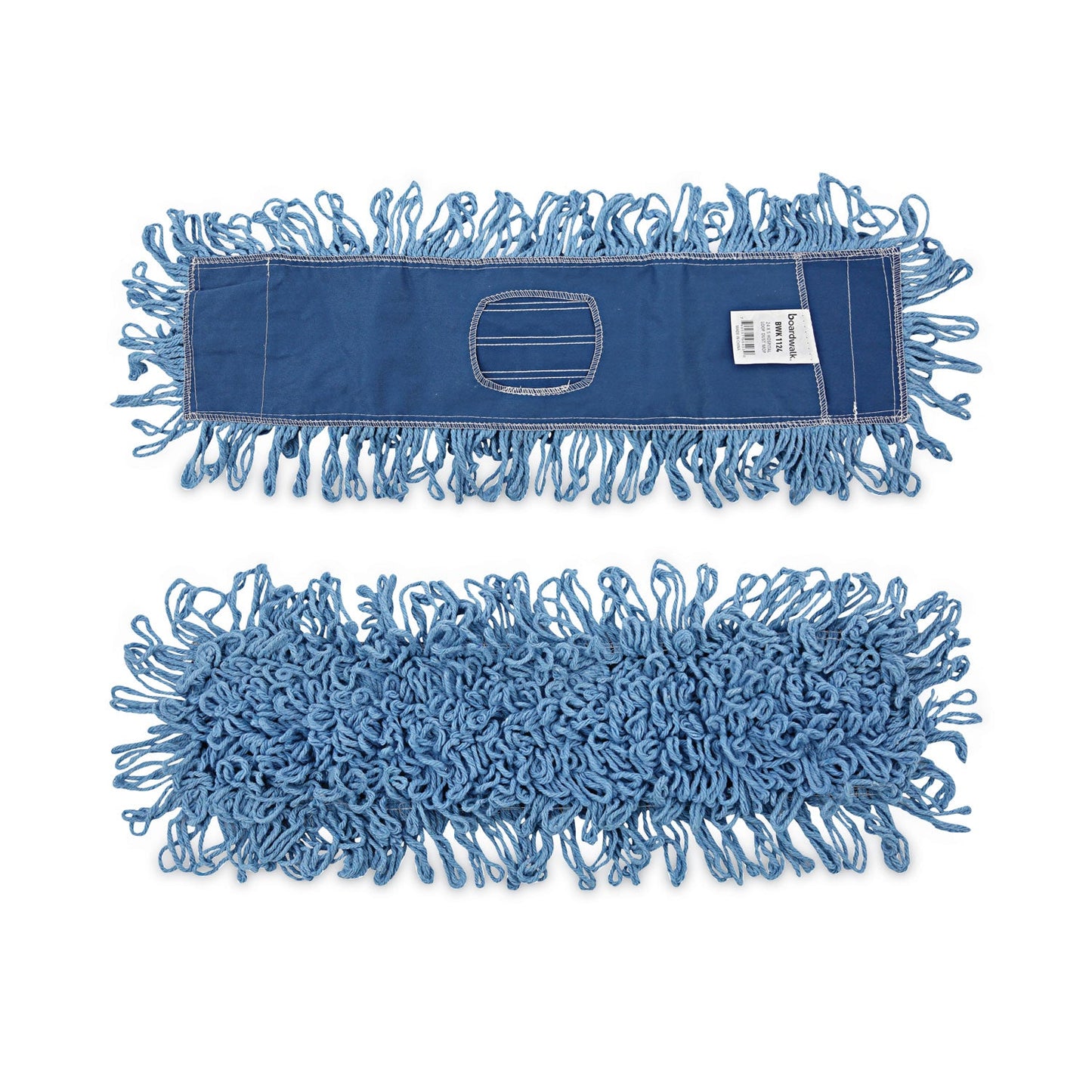 Boardwalk Dry Mopping Kit, 24 x 5 Blue Synthetic Head, 60" Natural Wood/Metal Handle