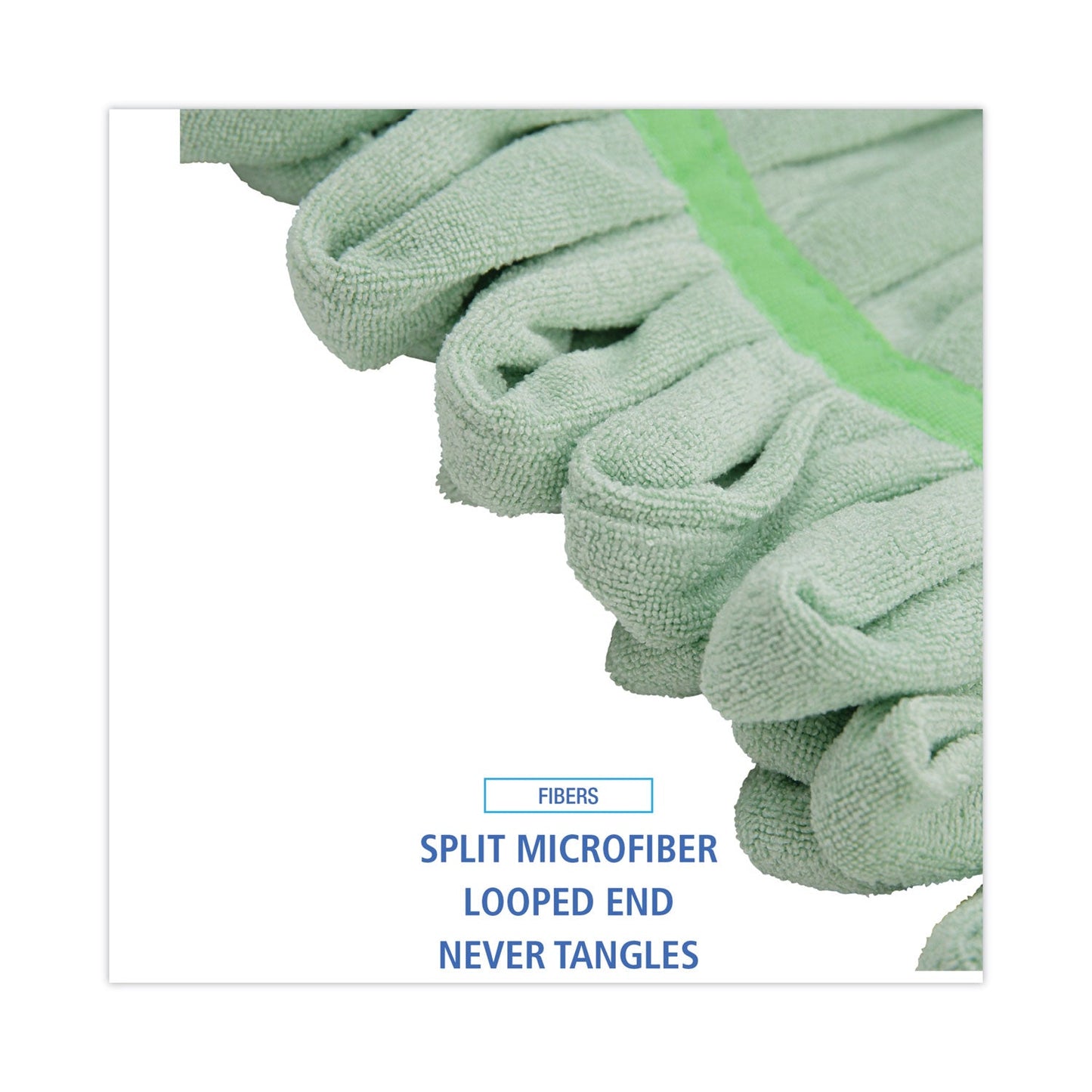 Boardwalk Microfiber Looped-End Wet Mop Head, Medium, Green