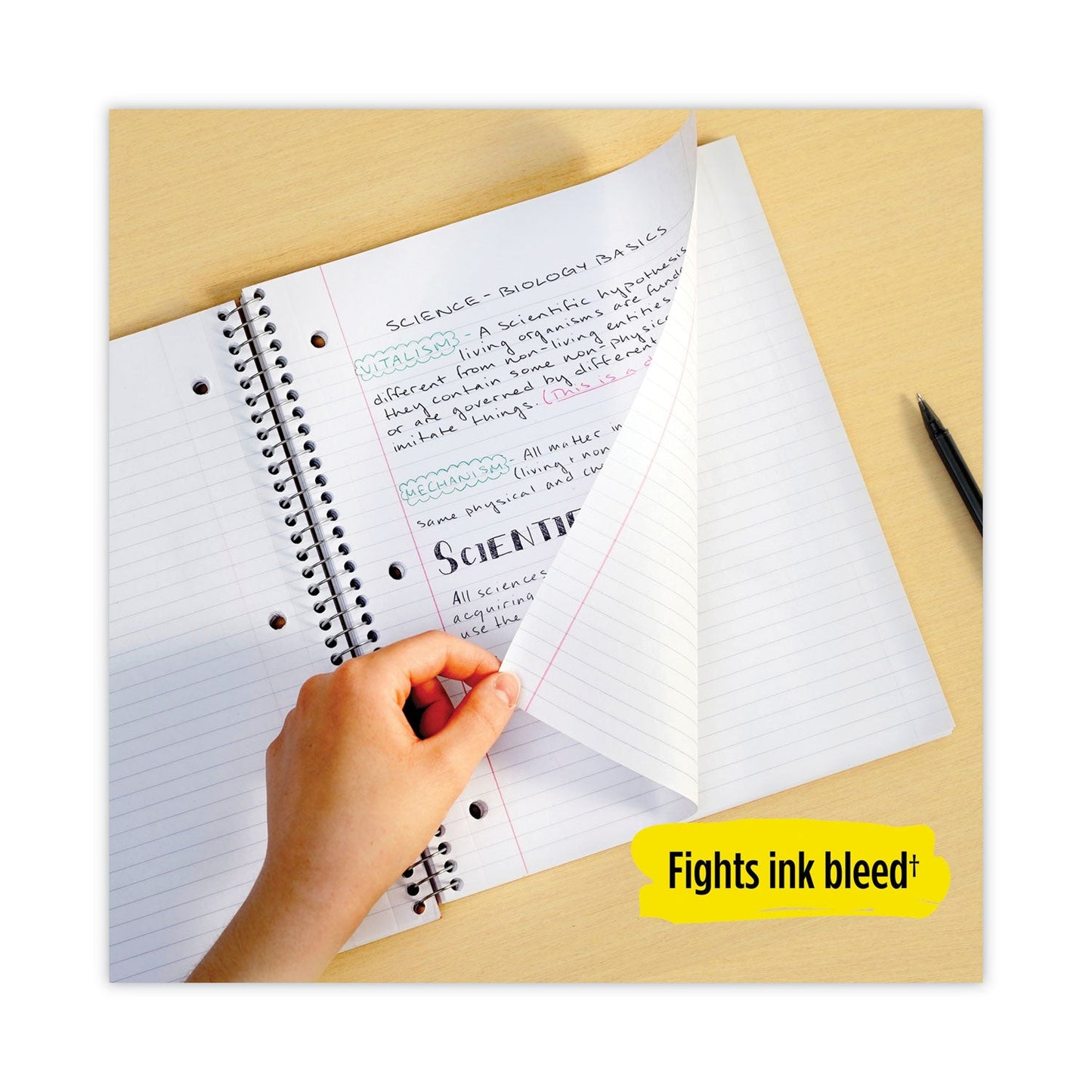 Five Star Wirebound Notebook, 1 Subject, Wide/Legal Rule, Red Cover, 10.5 x 8, 100 Sheets