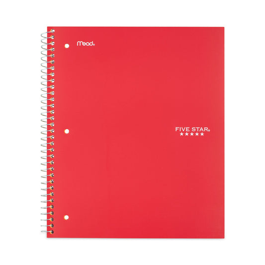 Five Star Wirebound Notebook, 1 Subject, Wide/Legal Rule, Red Cover, 10.5 x 8, 100 Sheets