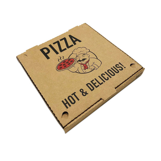 BluTable Pizza Boxes, 10 x 10 x 1.75, Kraft, Paper, 50/Pack