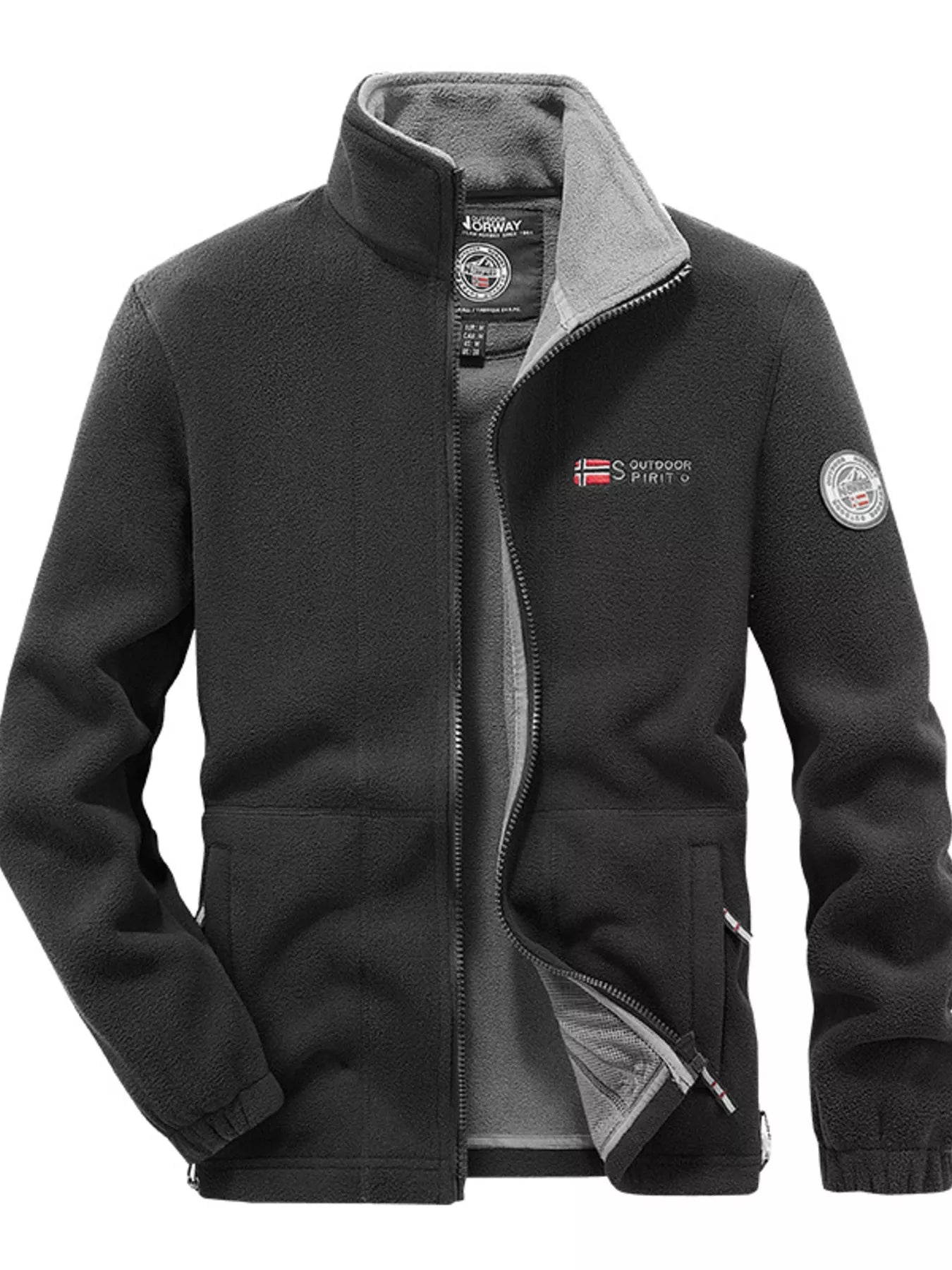 Men's Full Size Zip Up Fleece Jacket Plus Size