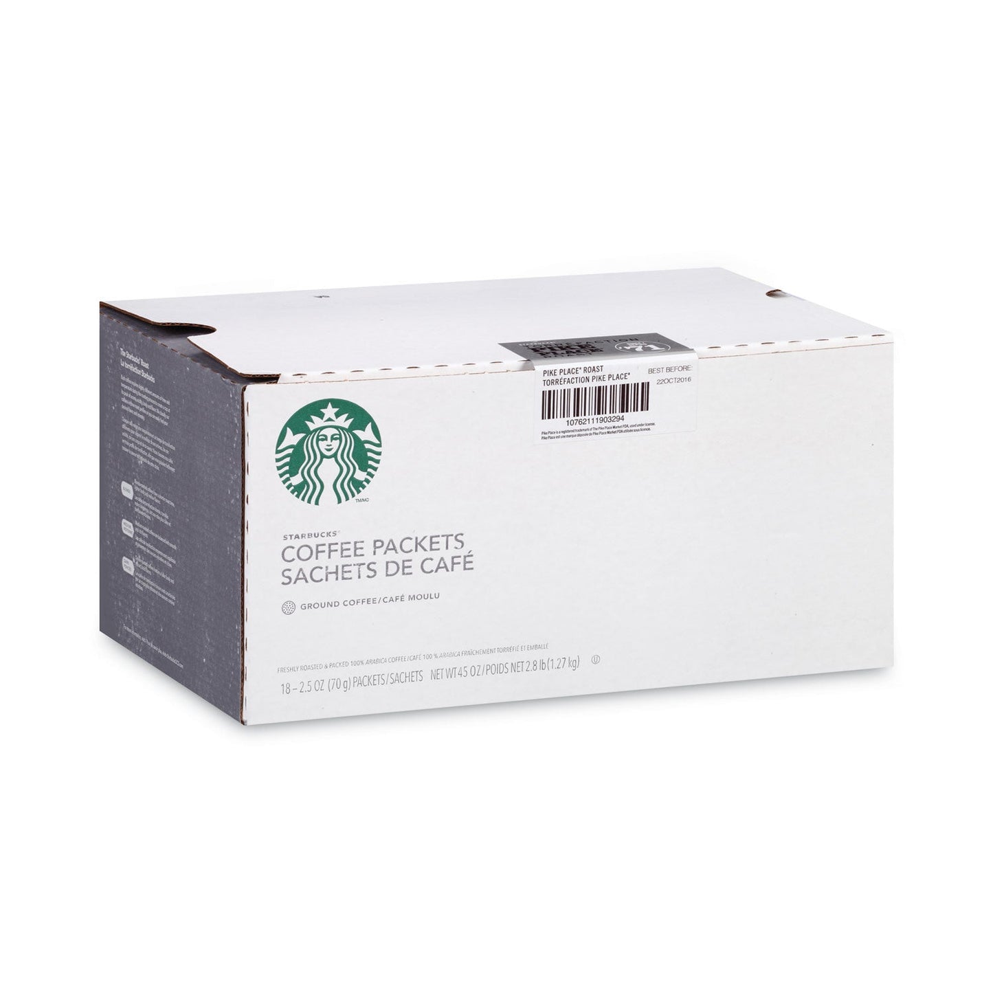 Starbucks Coffee, Pike Place, 2.5oz, 18/Box