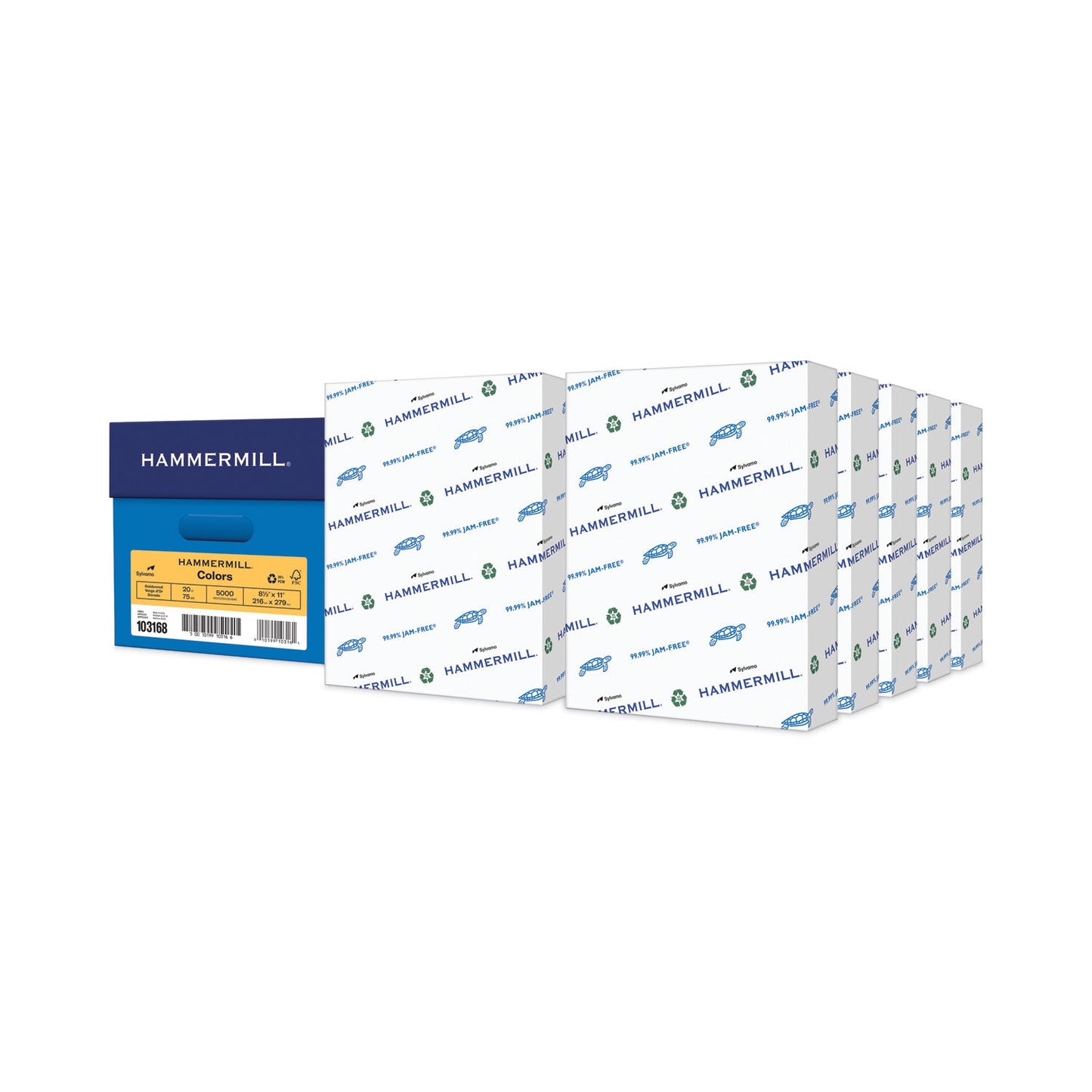 Hammermill Colors Print Paper, 20 lb Bond Weight, 8.5 x 11, Goldenrod, 500 Sheets/Ream, 10 Reams/Carton