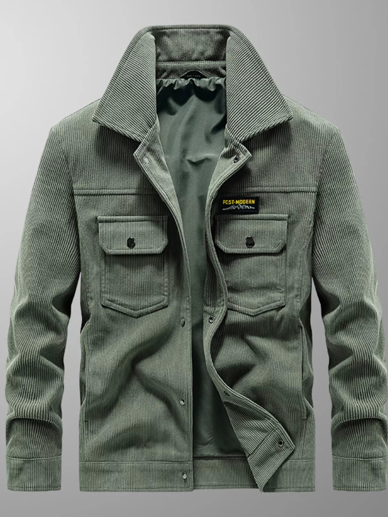 Men's Plus Size Casual Corduroy Button-Down Jacket