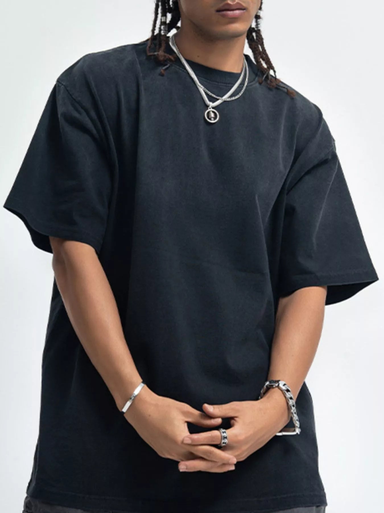 Men's Gradient Round Neck Oversized T-Shirt