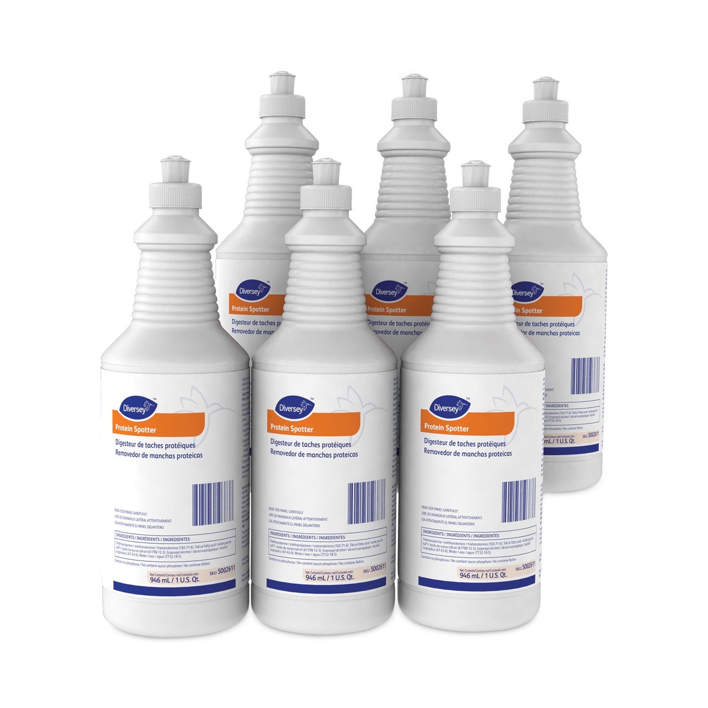 Diversey Protein Spotter, Fresh Scent, 32 oz Bottle, 6/Carton