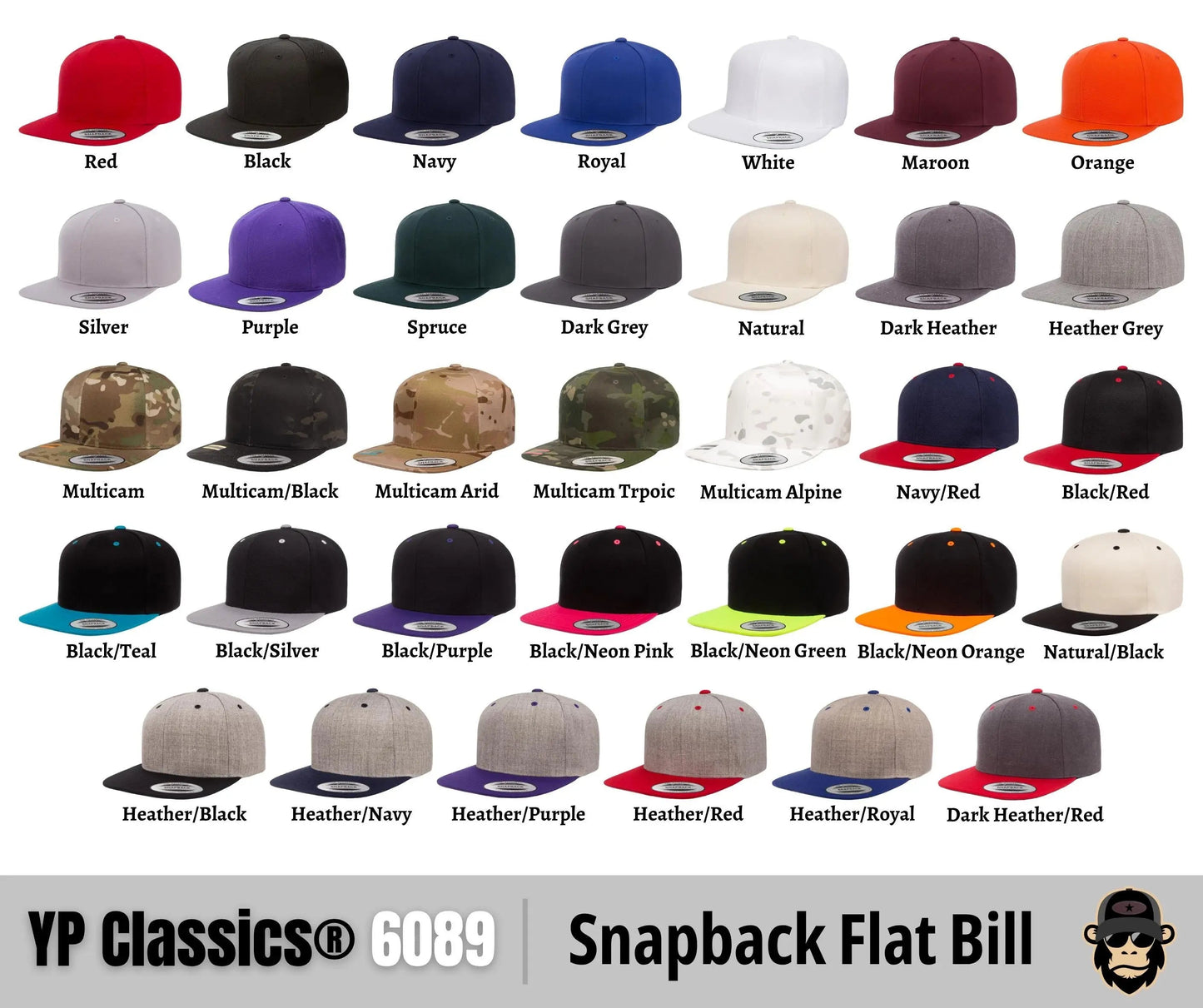 YP Classics® 6089 High Profile Flat Bill + Custom Patch