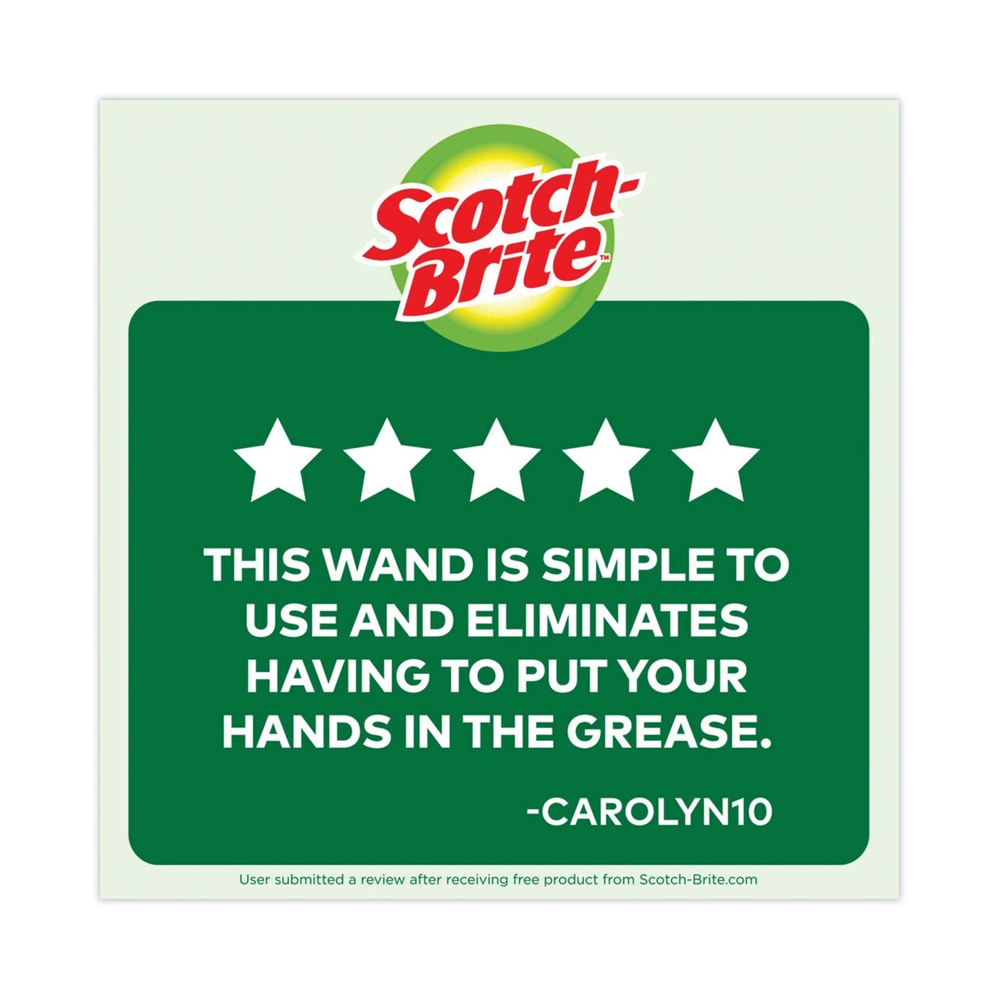 Scotch-Brite Soap-Dispensing Dishwand, 2.5 x 9.5, Yellow/Green