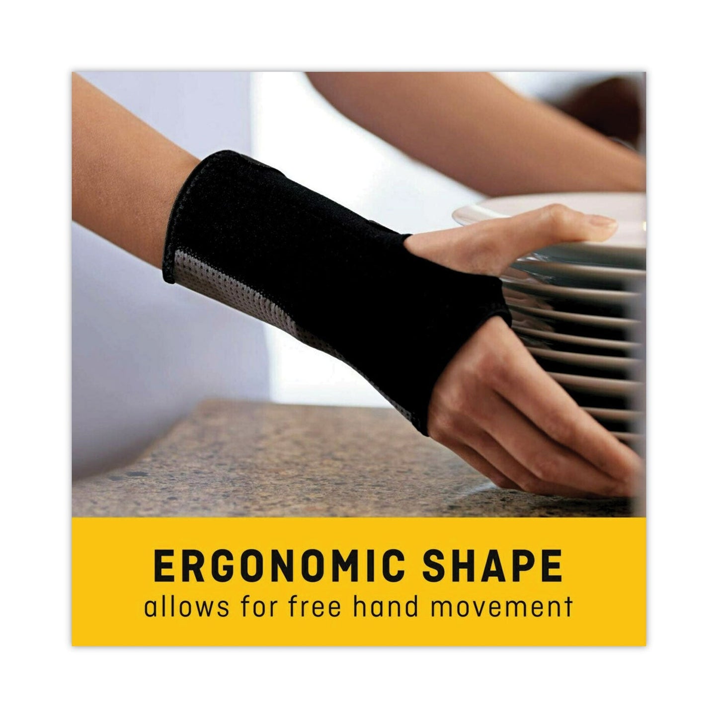FUTURO Adjustable Reversible Splint Wrist Brace, Fits Wrists 5.5" to 8.5", Black