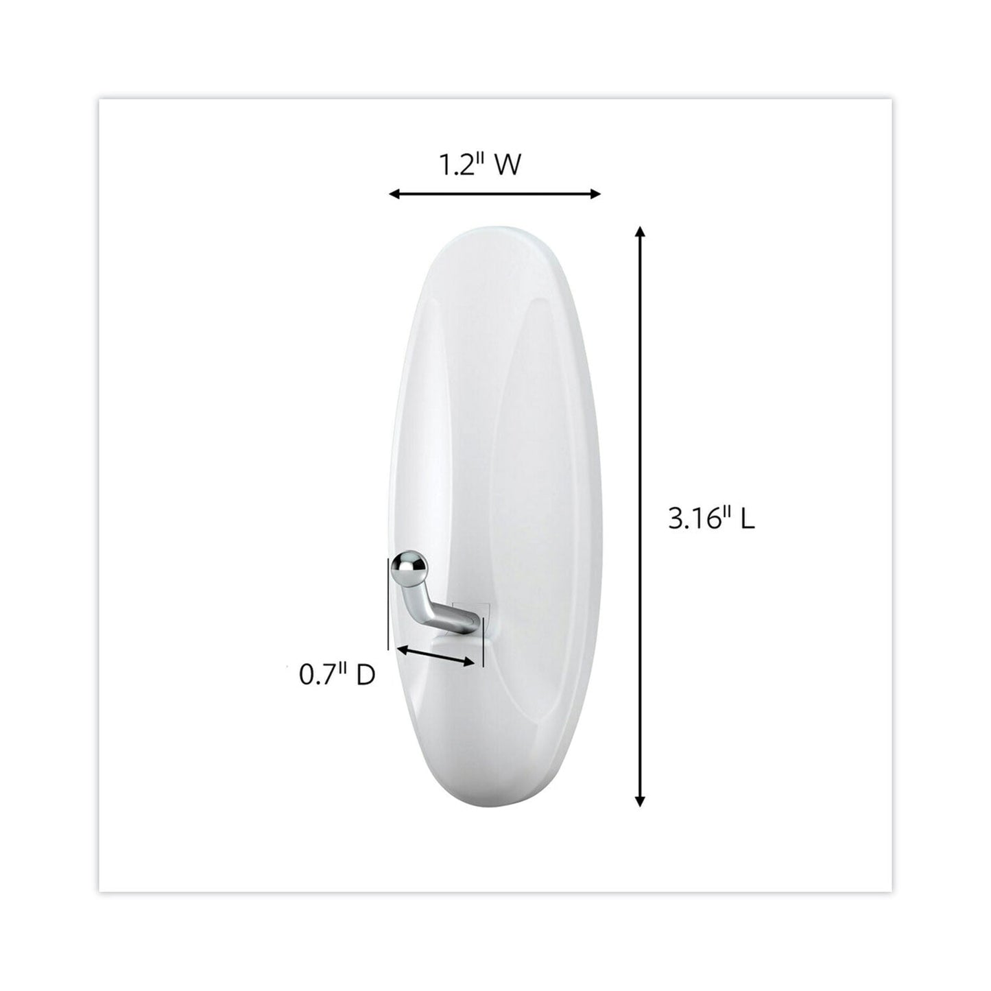 Command General Purpose Wire Hooks, Medium, 3 b Cap, White, 2 Hooks and 4 Strips/Pack
