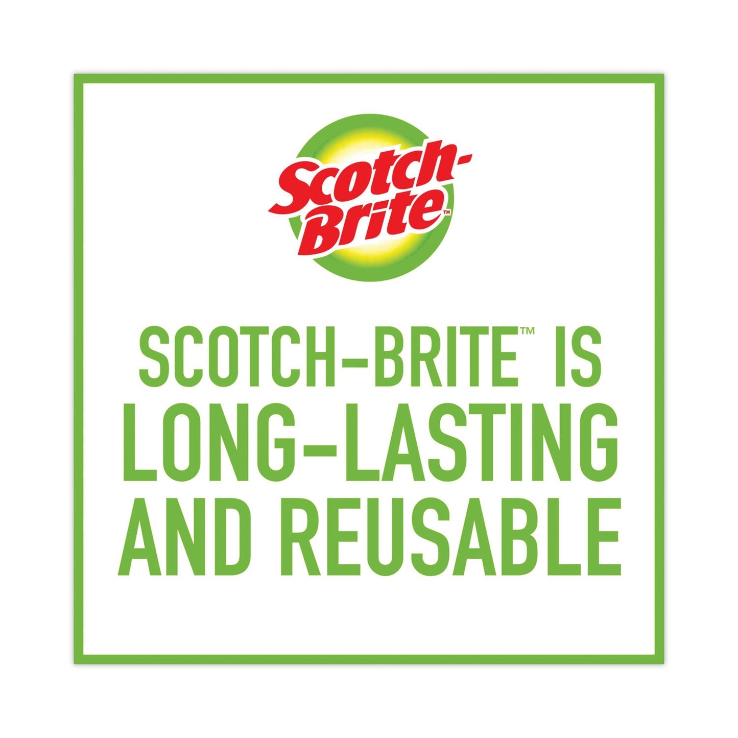 Scotch-Brite Heavy-Duty Scour Pad, 3.8 x 6, Green, 10/Carton