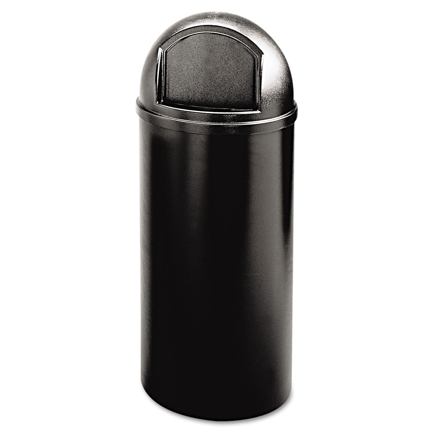 Rubbermaid Marshal Classic Container, Round, Polyethylene, 15 gal, Black
