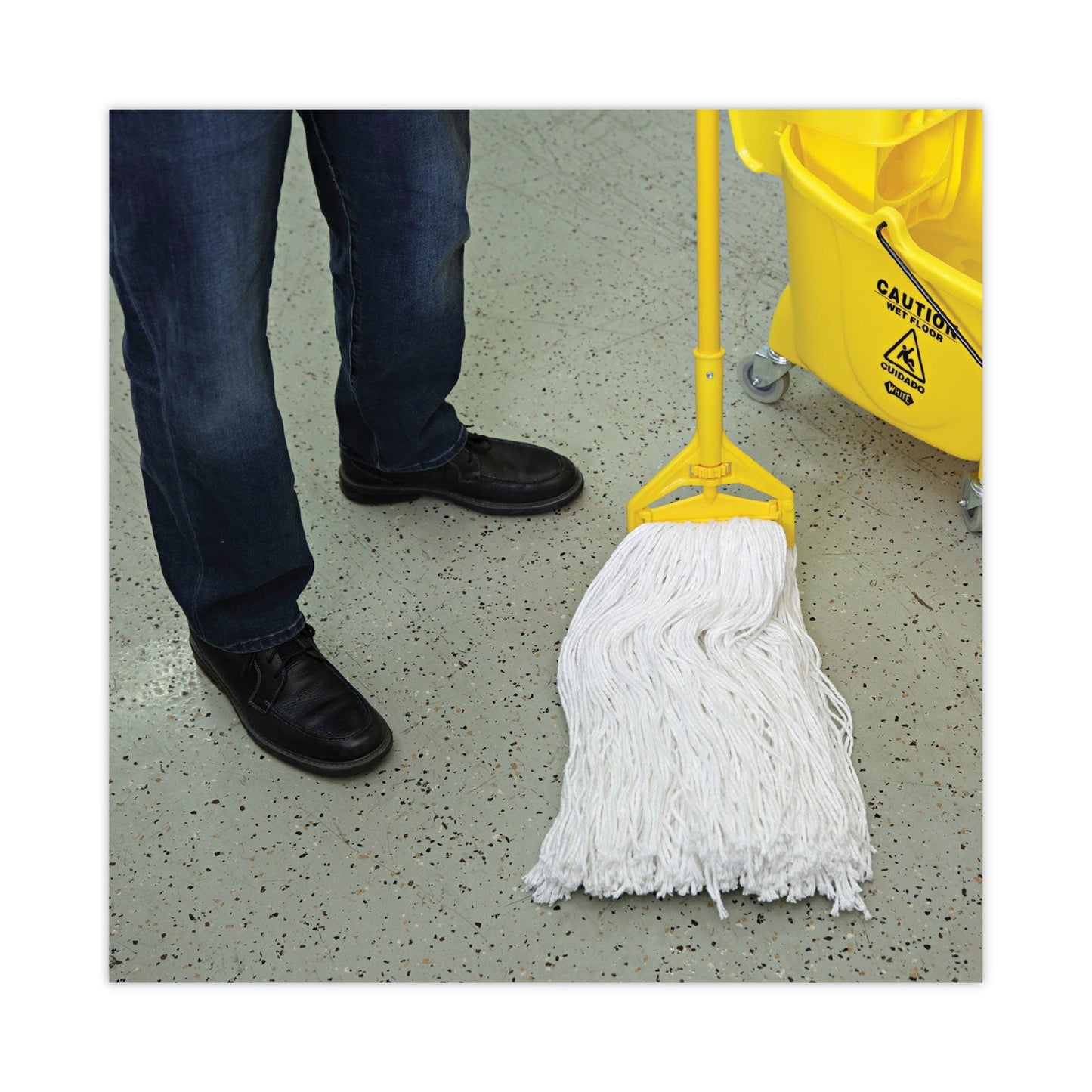 Boardwalk Mop Head, Premium Standard Head, Rayon Fiber, 32oz, White, 12/Carton
