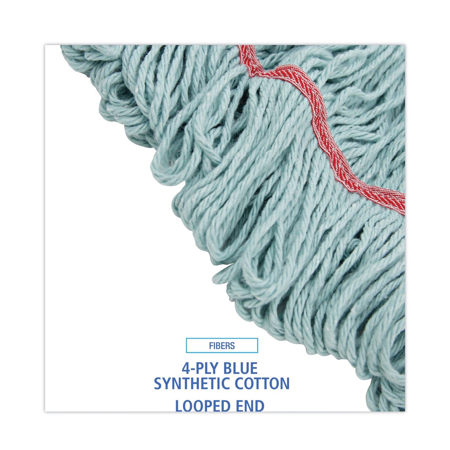 Boardwalk EchoMop with Looped-End Wet Head, Synthetic/Cotton, Large, Blue