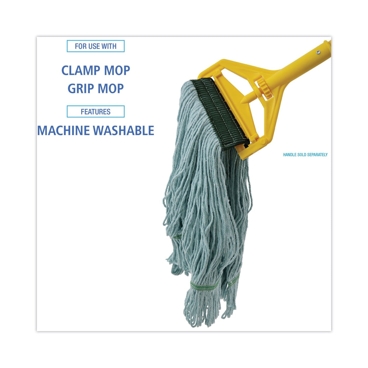 Boardwalk EchoMop with Looped-End Wet Head, Synthetic/Cotton, Medium, Blue, 12/Carton